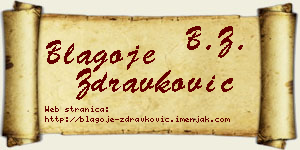 Blagoje Zdravković vizit kartica
